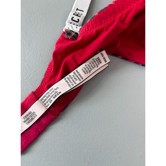 Victoria's Secret 36DD red plaid push up t-shirt bra logo strap underwire - Picture 5 of 6